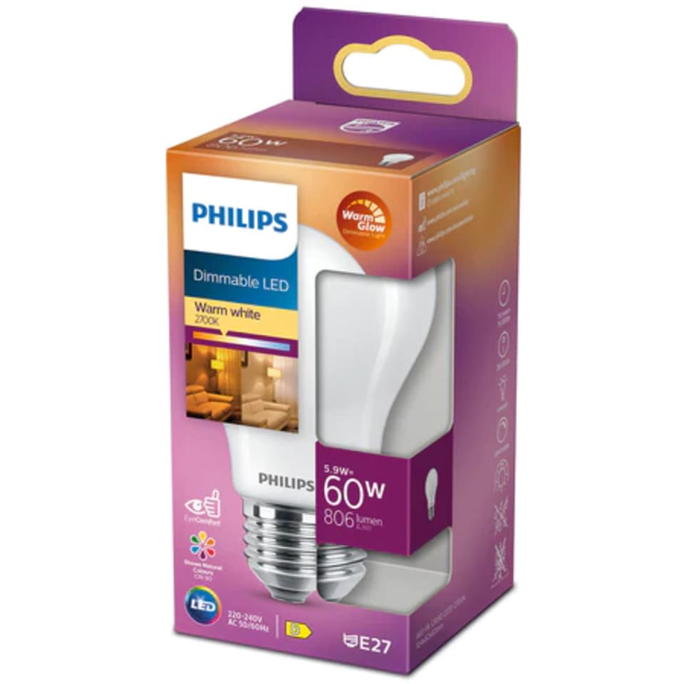 Philips Master Value E27 standardpære, 2700K, 5,9W